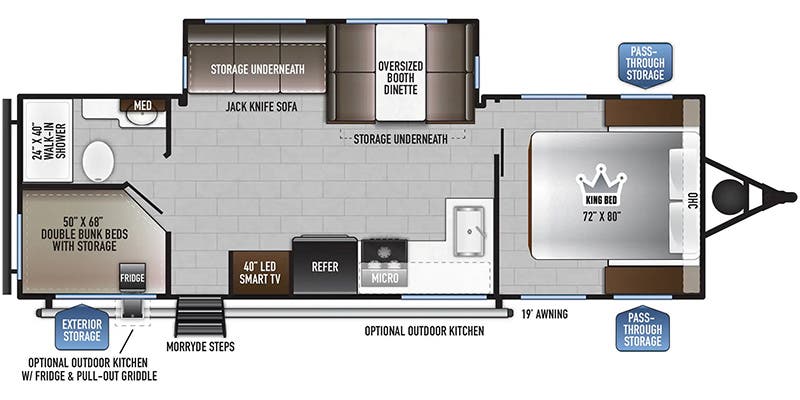 2024 EAST TO WEST RV DELLA TERRA 262BH, , floor-plans-day image number 0